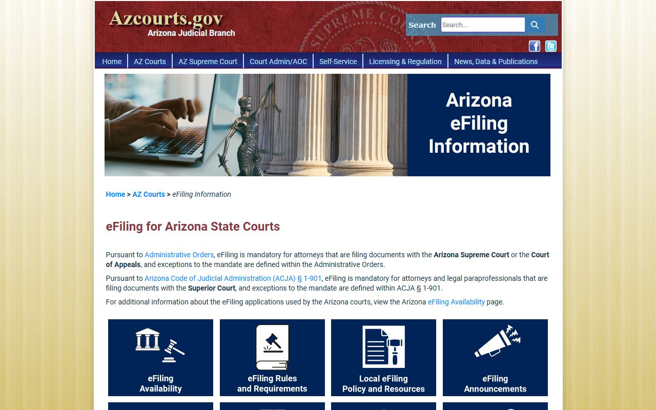 Arizona eAccess Portal for viewing Superior Court documents
